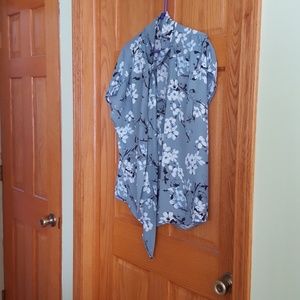 Blue floral blouse